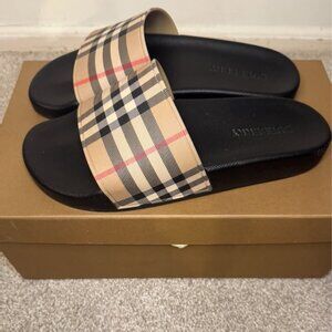 Burberry Men's Furley Vintage Check Slide Sandals